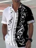 Herrens avslappnade skjortor Musikinstrument 3D -tryckta strandtröjor Havaiianska skjortor för män Mäns kallelse Blusar Lapel Shirt Kuba Camisas Herrkläder 231205