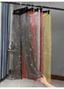 Spodnie damskie Capris Club Party Panie Seksowne wydrążone w kolorze Ab Color Diamond Sparling Mesh Leggings Slim Diamond Spodni Czarne spodnie Y2K Spodnie 231204