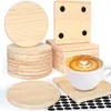 Table Mats Wooden Non-Slip Cup Mat Round Pad Durable Tea Coffee Mug Drinks Holder Decor DIY Tableware Insulation Placemats