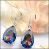 Dangle & Chandelier 6 Pairs Luckyshine Superb Drop Shiny Rainbow Mystic Topaz Gems 925 Sterling Sier Plated Earrings Russia Canada Jew Dhaef