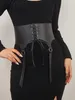 Andra modetillbehör snörning av bälten underbust för lady svart doury vintage cummerbund korsett sex väst midja comeondear gotisk sel 231205
