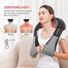 Masajeador de cuello Pillowws Shiatsu Masajeador de espalda, hombros y cuello Masajeador eléctrico de cuerpo completo en forma de U con calor Masaje de almohada de amasamiento de tejido profundo 231204