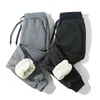 Calças masculinas de lã grossa calças térmicas ao ar livre inverno quente calças casuais corredores esportes suor para pantalones