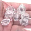 Kolye Kolyeleri 50 PCS 25x30mm Kaplamalı Spiral Boncuk Kafesi Takım Sergililer, İçi Boş Fener Top Balkolbu Yaylı Kadınlar ve Erkekler İçin Yakınlık