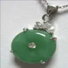 Tutta la collana con pendente a buon mercato in 2 colori di bella giada verde benedica 18KGP chain204p