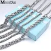 Pendant Necklaces Moorvan Men Necklace Stainless Steel Boys Jewelry 40cm-90cm Braided Link Wheat Chain Necklace Women punk rock biker gift VN347 231204