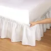 Bed Skirt Bed Skirt White Wrap Around Elastic Bed Shirts Without Bed Surface Bed Skirts Twin/Full/Queen/King 40cm Height Home el Use 231205