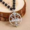 Pendentif Colliers Gothique Noir Couleur Crâne Tête De Mouton Collier Pour Femmes Hommes Vintage Goth Rond Pentagramme Pendentif Tour De Cou Hip Hop Fête