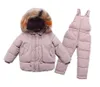 Daunenmantel Amajan Winter Kinderjacke Anzug Koreanischer Stil Großer Pelzkragen Zweiteiliger Baby-Overall Außenhandel Großhandel