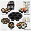 Moules de cuisson 7 tasses Airfryer Silicone Muffin Pan Cupcake moule pour 3,5 à 5,8 L Air friteuse accessoires antiadhésif Mini gâteau moule 231205