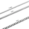 Chokers mäns punk rostfritt stål 3/5/7mm krullad kubansk halsband lämplig för kvinnors svarta silverkedja halsband solid metallsmycken 231205