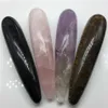Oggetti decorativi Figurine 18 cm Cristallo di quarzo naturale Bacchetta da massaggio Rosa Grande pietra curativa Yoni Stick come regalo per le donne269v
