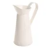 Vintage hohe Metall Shabby Chic Creme Vase Emaille Krug Krug Blumenbehälter für Hochzeit Home Decor218Y