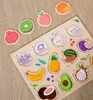 Wooden Puzzle Toys Transportation Fruits Digital Animals Cognitive Flat Hand Grabbing Puzzle Boards Children's Gifts