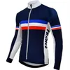 2022 France Pro Team Winter Cycling Jackets Fleece Cycling Windproof Windjacket Thermal mtb Biking Coat Mens Warm Up Jacket241z
