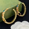 2022 NEW COLOR DIAMOND HOOP HUGGIE EARRINGS ARETES ORECCHINI FASION PASSION Large Circle Earrings Women's Wedding Party 270L