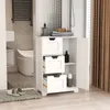 Lavabos de salle de bain Meuble de rangement autoportant blanc pour salle de bain et salon une porte avec trois tiroirs 231204