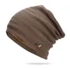 Ball Caps Womens And Mens Pullover Ladies Knitted Hats Open Cotton Pile Ear Guards Warm Foldable Hat