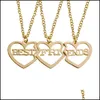 Pendant Necklaces Broken Heart Necklace 3Pcs A Set Jewelry Valentines Day Gift Best Friends Pendant Necklaces Drop Delivery Jewelry Ne Dh7Zd