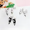 Boucles d'oreilles paire 2023 mode chat mignon blanc noir accrocher émail Kitty Piercing oreille femmes filles bijoux Stud Effi222257