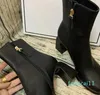 Bottines en cuir de haute qualité pour femmes, bottines à bout rond et à talons épais, jaunes et beiges