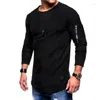 Herenpakken A2583 T-shirt Lente en zomer Top Lange mouwen Katoen Bodybuilding Opvouwbare heren