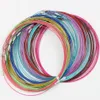 Multi Color Stainless Steel Wire Cord Necklaces Chains new 200pcs lot Jewelry Findings & Components 18 219z