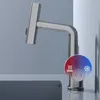 Other Faucets Showers Accs Pulling Lifting Digital Display Faucet Bathroom Smart Temp Tap360 Rotating 5Sprayer Water Saving Cold Washbasin 231204