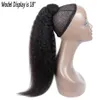 Parrucche sintetiche Kinky Straight Wrap Around coda Capelli umani Coda brasiliana Clip di capelli Remy in coda per le donne 150g 231204
