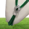 Sälj Natural Green Jade Micro Inlay Zircon Clasp Tassel Necklace Long Sweater Chain Fashion Jewelry279H5749423