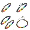 Bracelets de charme 7 Chakra Bracelet Hommes Lava Noire Guérison Nce Perles Différentes Couleurs Bracelets Pour Femmes Reiki Bouddha Prière Naturel Ston Dhyzk