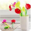 3pc/set Cute Kawaii Flower Simulation Plant Neutral Ballpoint Pen Creative Office Stationery Silicone Fountain Random