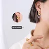 Boucles d'oreilles pendantes en métal, Double anneaux pour femmes, Design Simple et élégant, cercle rond suspendu, usage quotidien, bijoux polyvalents et Cool