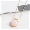 Colliers pendentif naturel 1.6 cm perle ronde Agate pendentif collier plaqué or chaîne de boule colliers livraison directe bijoux colliers Pe Dhwoy