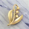 Brooches Brooch Matte Tulip Lily Flower Women Girls Product Gold Plating Senior Sense Fashion Jewelry Party Gift 2024 Style