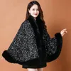 Scarves Fashion Shiny Paillette Faux Rex Rabbit Fur Cape Coat Winter Thicken Lining Warm Party Dress Cloak Shawl Women Wraps 231204