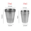 4 stks/set Outdoor Rvs Cups Shots Set Mini Mokken Voor Whiskey Wijn Bier Cup Met Lederen Cover Tas voor Keuken Bar 30ML 70ML