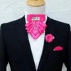 Cravatte originali bianche con frange papillon spilla set da uomo coreano britannico abito da lavoro papillon da sposa tasca asciugamano spilla 231204