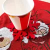 Lot de 12 sets de table en feutre de Noël - Flocon de neige rouge - Tapis isolant thermique - Boisson, thé, tasse à café pour la décoration d'hiver de Noël