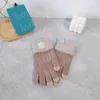 Gants en laine pour femmes, mitaines tricotées imprimées de styliste, couleur contrastée, gants chauds en peluche, automne hiver, gants en laine d'extérieur pour le cyclisme et le ski