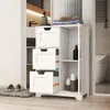 Lavabos de salle de bain Meuble de rangement autoportant blanc pour salle de bain et salon une porte avec trois tiroirs 231204