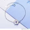 Chaîne nouveauté couleur argent rose/violet fleur de cerisier Zircon Bracelet pour femmes Pulseira Feminina bijoux cadeau R231205