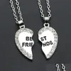 Pendant Necklaces Pendant Necklace Women Men Best Friend Heart Sier Gold 2 Pendants Bff Friendship Chain Necklaces Drop Delivery Jewel Dhovo