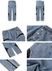 Erkek Kot Club Pu Learer Nakış Patchwork Baggy Y2K Street Giyim Düz Boyutlu Denim Pantolon Unisex Kargo Pantolon 231204