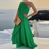 Casual Kleider 2023 Vonda Sommer Frauen Lange Kleid Sexy Eine Schulter Böhmischen Abend Party Maxi Sommerkleid Einfarbig Strand Vestidos robe