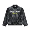 Herren-Oberbekleidung, Mäntel, Leder, Kunstleder, europäische und amerikanische Retro-Hip-Hop-Motorradjacke, amerikanische High-Street-Ins-Herren-Rennjacke, Lederjacke