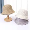Boinas Sombrero de pescador con tapa plana Mujeres elegantes con ala ancha Patrón cuadrado suave para otoño Invierno Sombrilla Calor