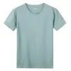 Costumes pour hommes A3174 T-Shirt d'été en coton, couleur unie, tissu doux au toucher, Tops basiques, t-shirts décontractés, vêtements à la mode