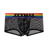 Sous-vêtements Sexy Boxer Hommes Gay Sous-vêtements Coton Rainbow Mesh Thermique Shorts Pijama Cuecas Masculinas Calzoncillos Hombre Slip