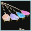 Colliers pendentif pierre naturelle Colorf cristal coupe Texture pendentif collier différents modèles cou pull chaîne mélange mode bijou Dhnyb